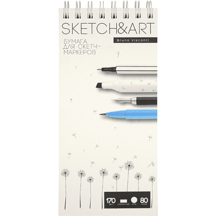 Скетчбук "Sketch&Art", 18.5х25 см , 170 г/м2, 80 листов, на спирали