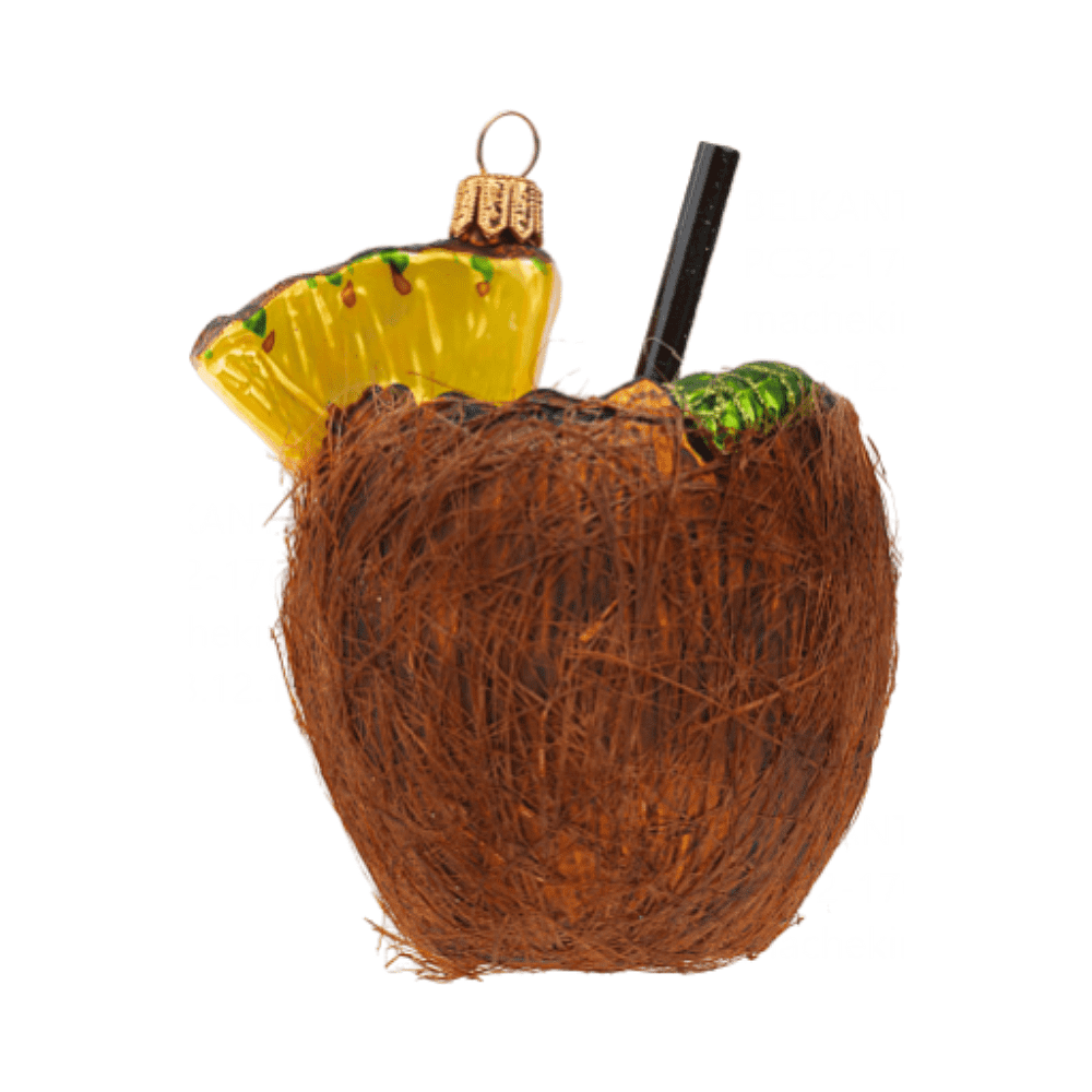 Украшение елочное "Coconut Drink", 9 см, стекло, коричневый - 2