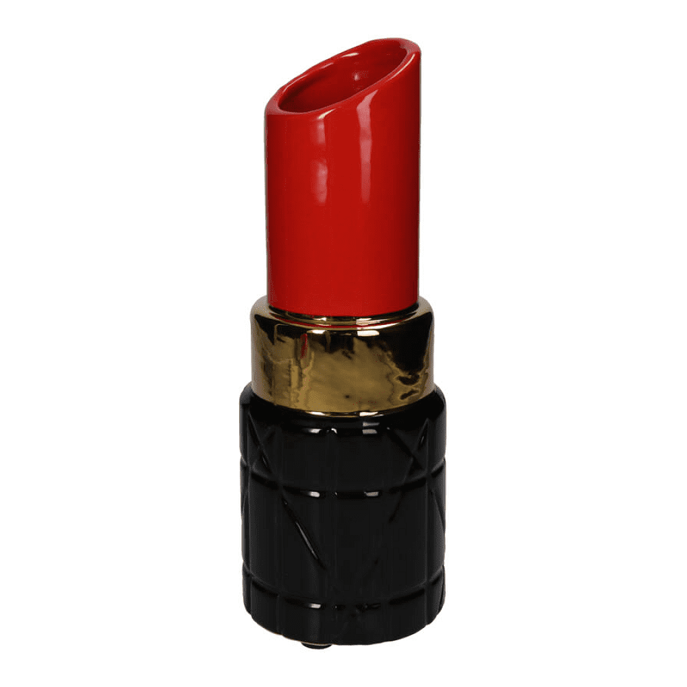 Ваза "Lipstick", керамическая, красный, чёрный