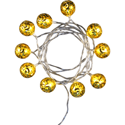 Гирлянда электрическая LED "Нить" с насадками "Ажурный шар", 2 м, тепло-белый