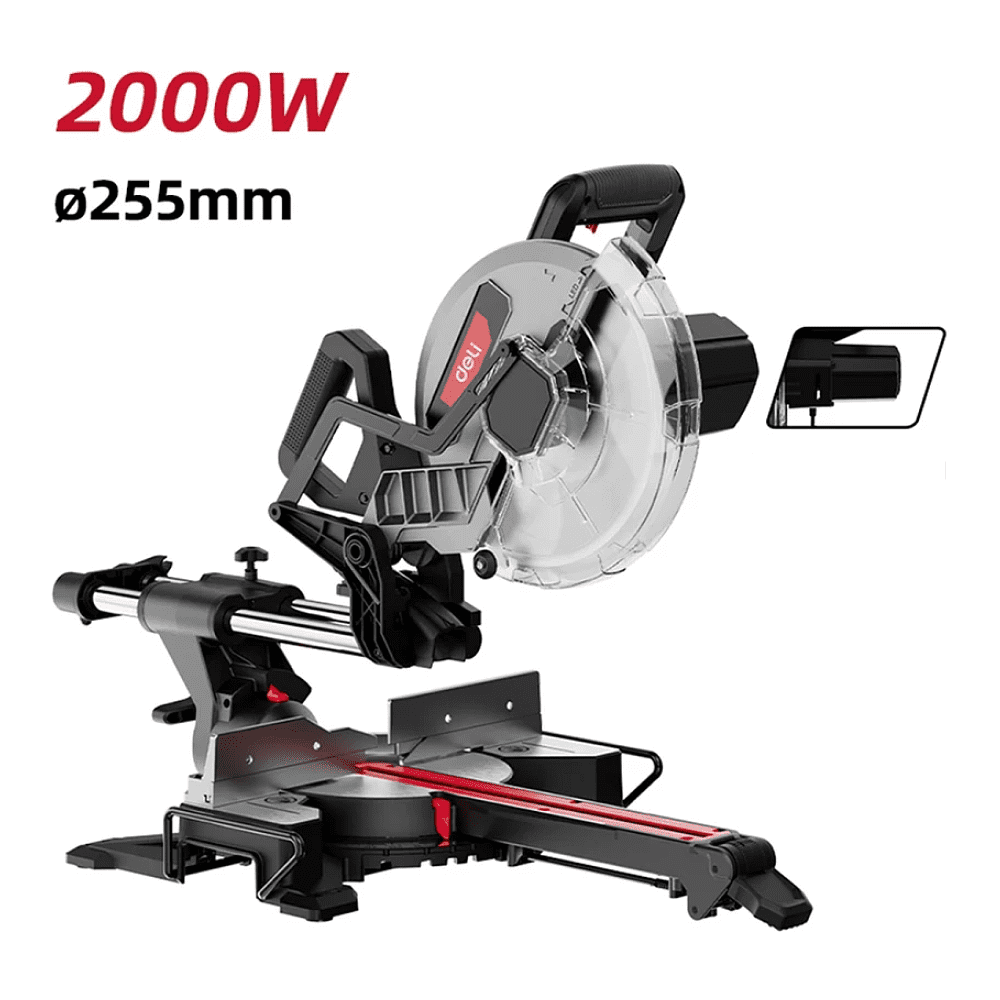 Торцовочная пила Deli RS EDE570, с протяжкой, 2000 Вт, 255 х 30 мм - 2