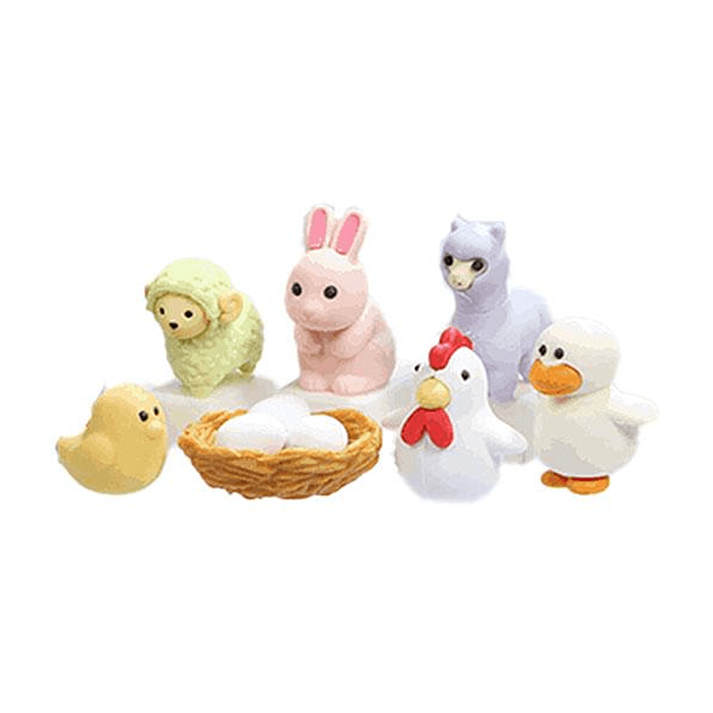 Набор ластиков "IWAKO Chicken and Friends", 7 шт, ассорти - 2