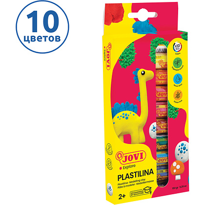 Пластилин для детской лепки "JOVI", 10 цветов, растительный - 2