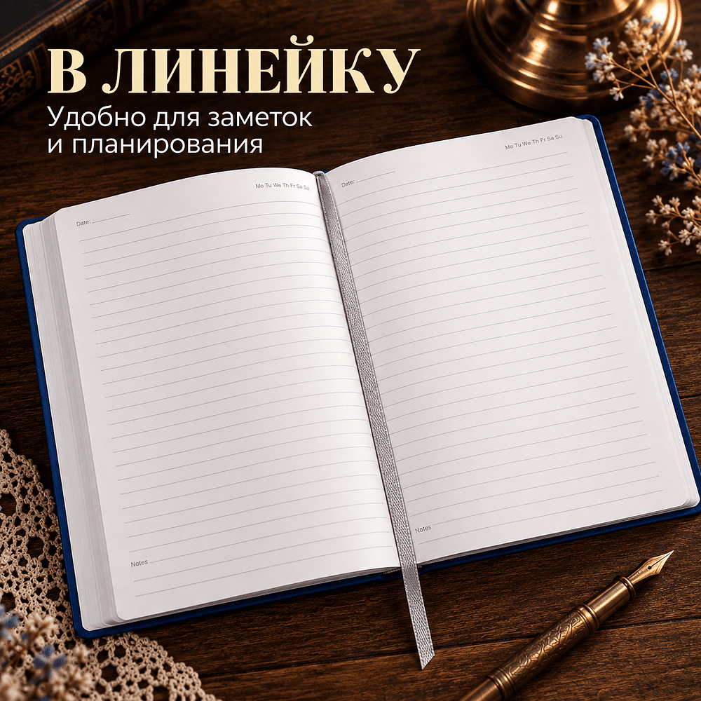 Ежедневник недатированный "Tucson Flex. Нітка пакаленняў", А5, 272 страниц, линейка, синий - 2