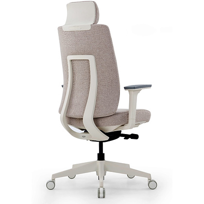 Кресло компьютерное SitZone CH-K55A-BS, ткань, бежевый, пластик, корпус белый - 5