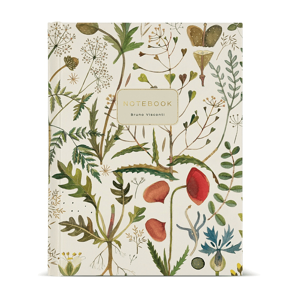 Тетрадь "Flora. Луговые травы", A5, 80 листов, клетка, на кольцах, бежевый
