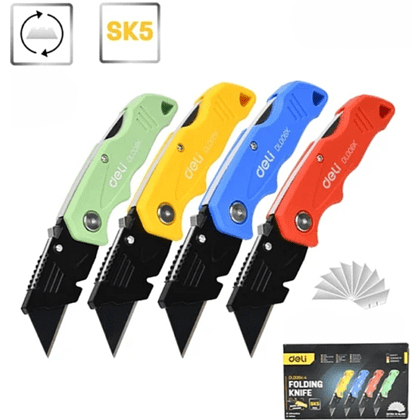 Нож строительный складной Deli YS EDL006K-4, 19 мм, трапеция, 4 шт. - 2