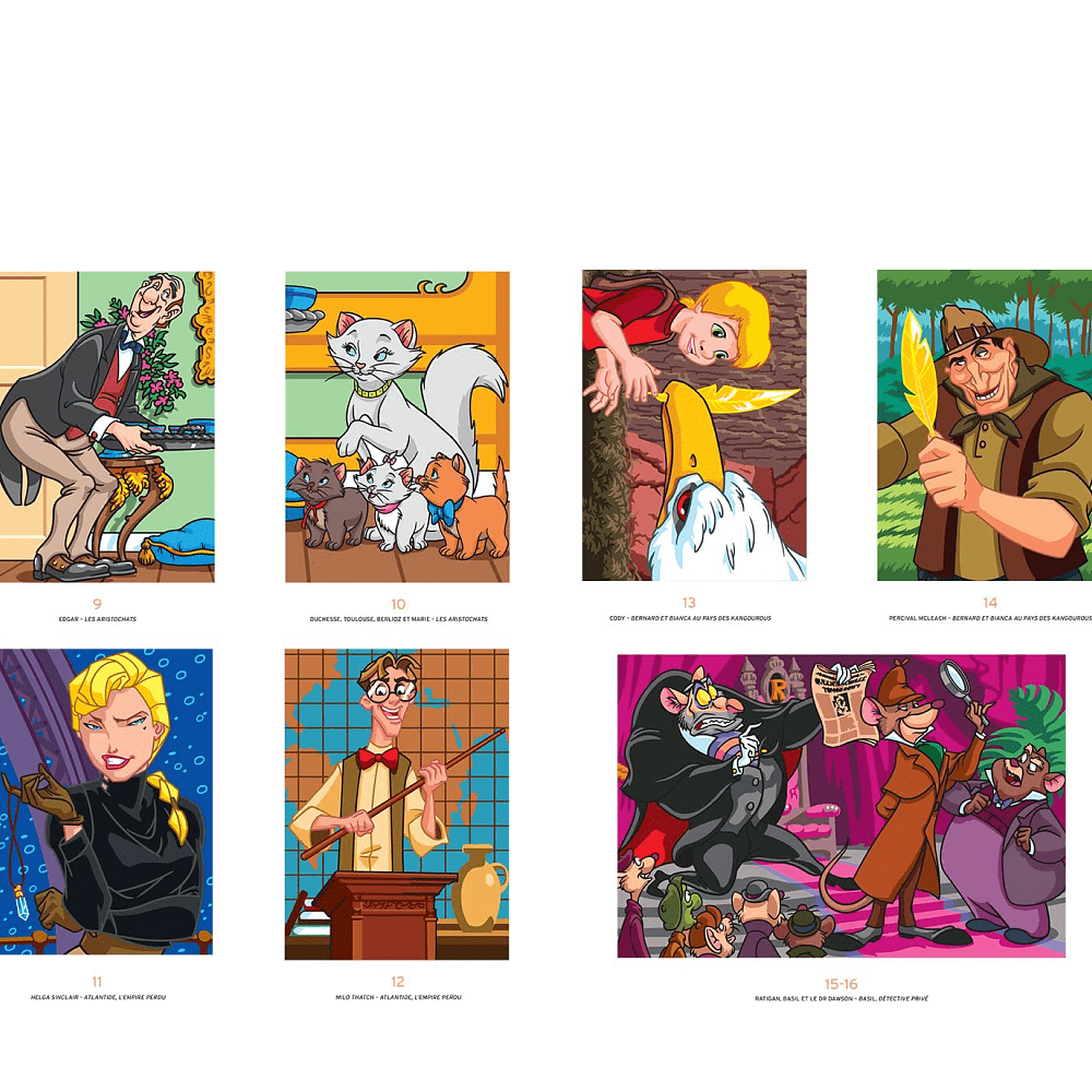 Раскраска по номерам на французском языке "Coloriages mystères Disney - Héros & Méchants, la battle" - 3
