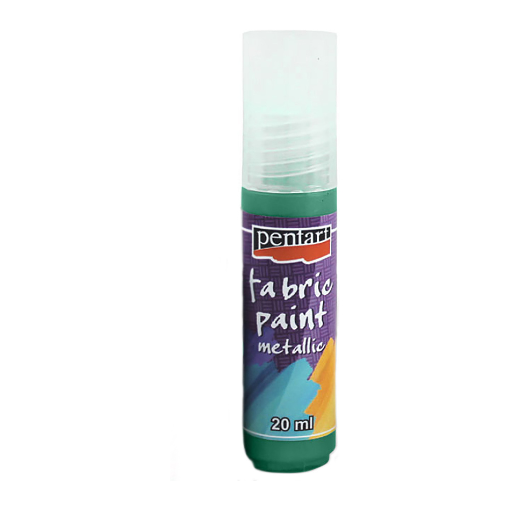 Краски для текстиля "Pentart Fabric paint metallic", 20 мл, бирюзово-зеленый