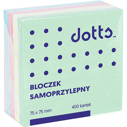 Бумага для заметок на клейкой основе "Dotts", 75x75 мм, 400 листов, ассорти пастель