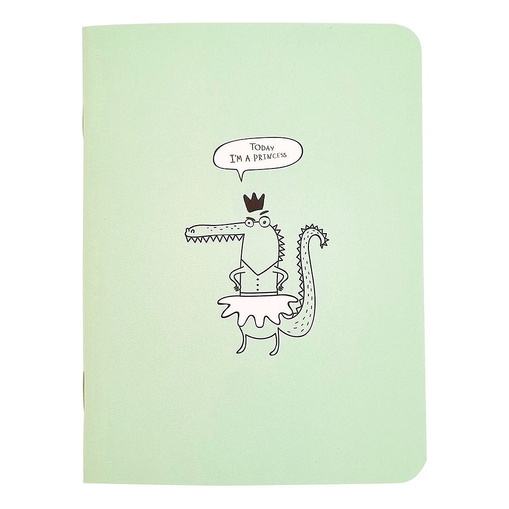 Блокнот "Strange animals крокодил", А6, 32 листа, клетка, зеленый