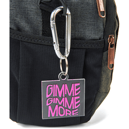 Брелок с карабином «Gimme more», прозрачный с печатью  - 3