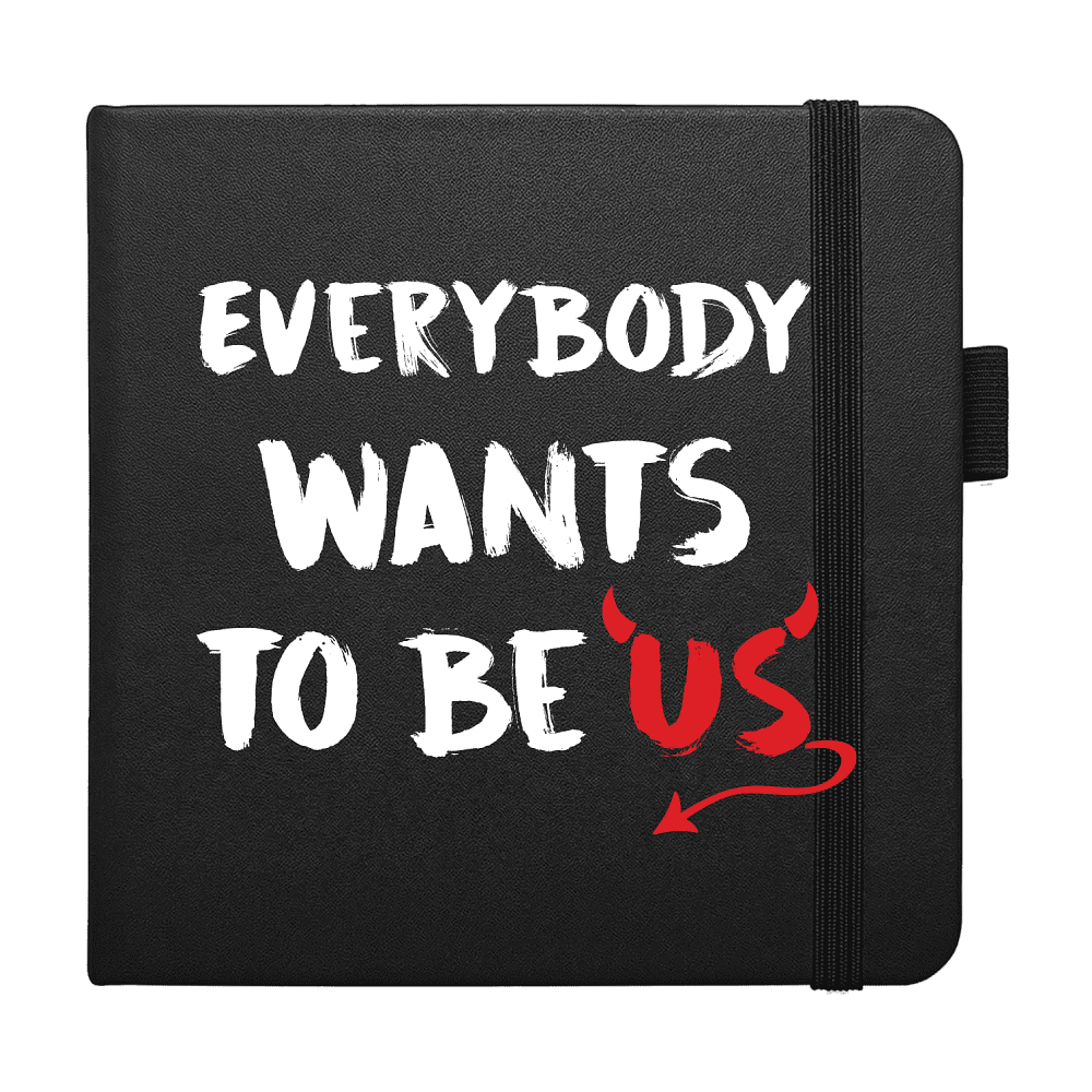 Скетчбук "Everybody wants to be us", 12х12 см, 140 г/м2, 80 листов, черный