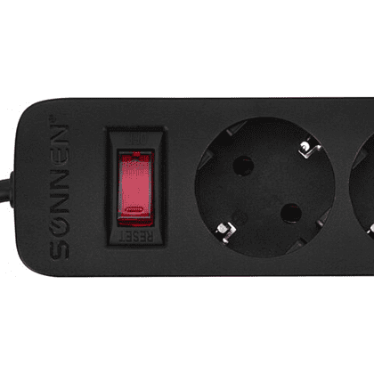 Сетевой фильтр Sonnen SPB-505, 5 м, 5 розеток, черный - 8