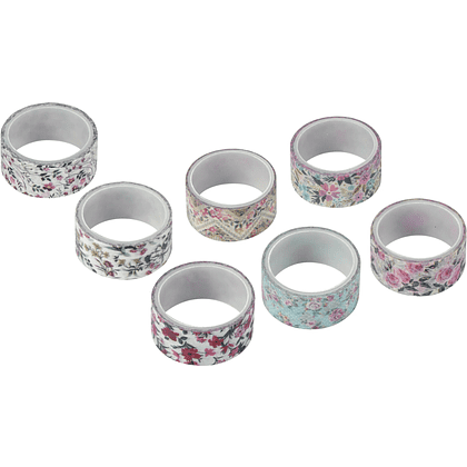 Клейкая лента "Цветочный микс", 15x3 мм/м, ассорти - 3