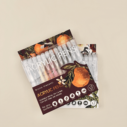 Набор ручек акриловых "Flora. Paradise. Oranges", 1 мм., шариковые, пластик, 12 штук - 4