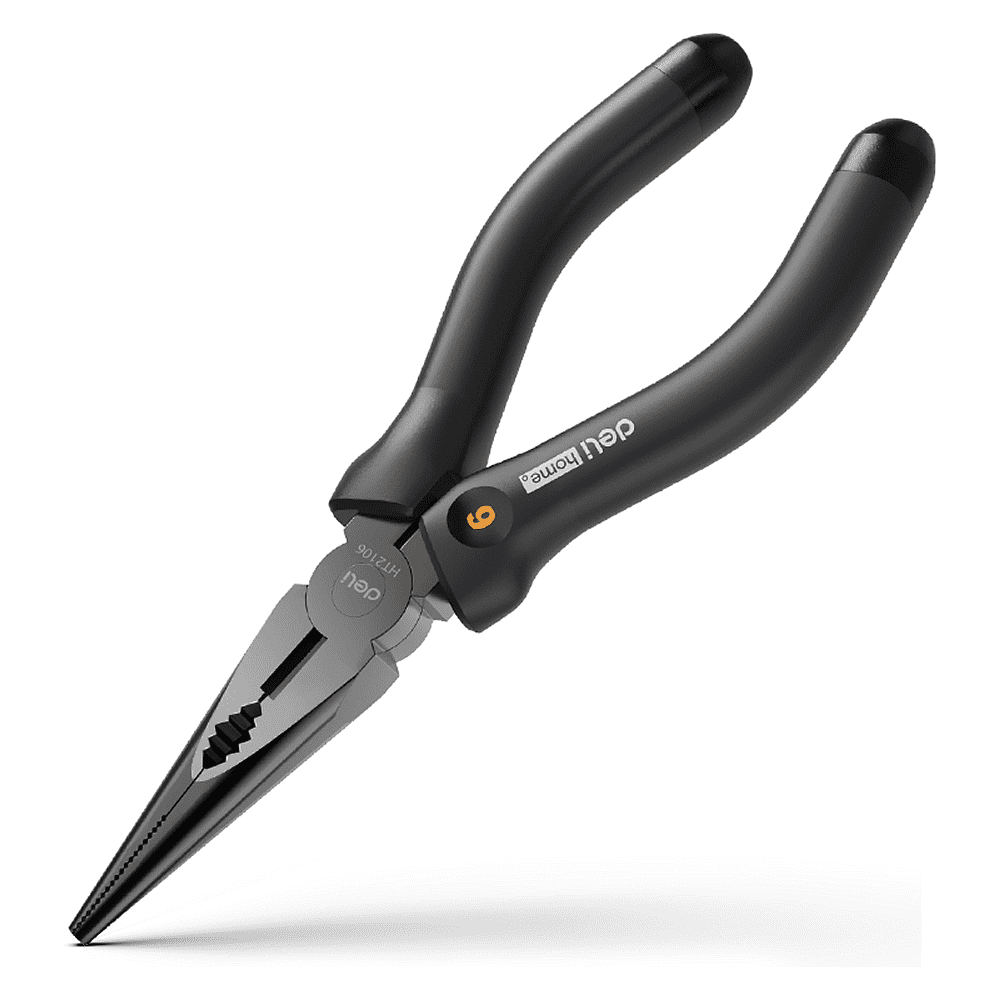 Длинногубцы Deli HS EHT2106, 160 мм, Soft Touch, черный
