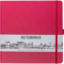 Скетчбук "Sketchmarker", 80 листов, 20x20 см, 140 г/м2, маджента 