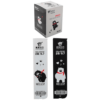 Грифель "Bear", 0.7 мм, 2B, 20 штук, ассорти - 2