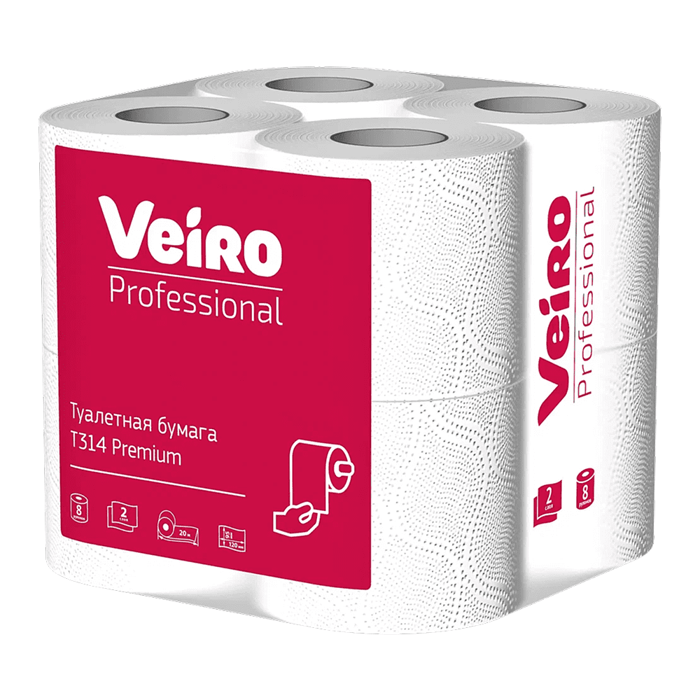 Бумага туалетная Veiro Professional Premium, 6 рулонов, 2 слоя, 20 м - 3