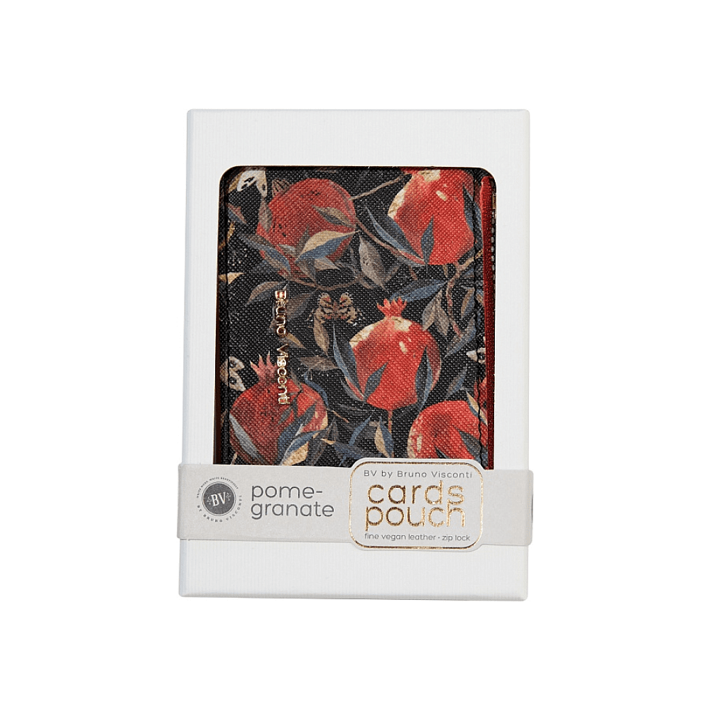 Футляр для визитных и кредитных карт "Flora. Гранат", черный, красный - 3