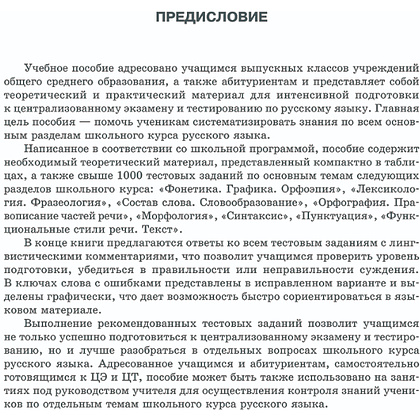 Книга "Русский язык. Интенсивный курс подготовки к централизованному экзамену и тестированию" Балуш Т.  - 2