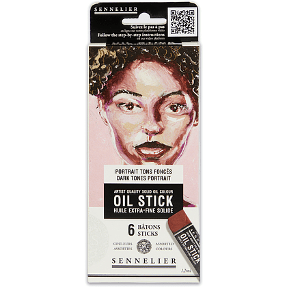 Набор красок масляных в стиках "Sennelier. Dark tones portrait", 6 цветов