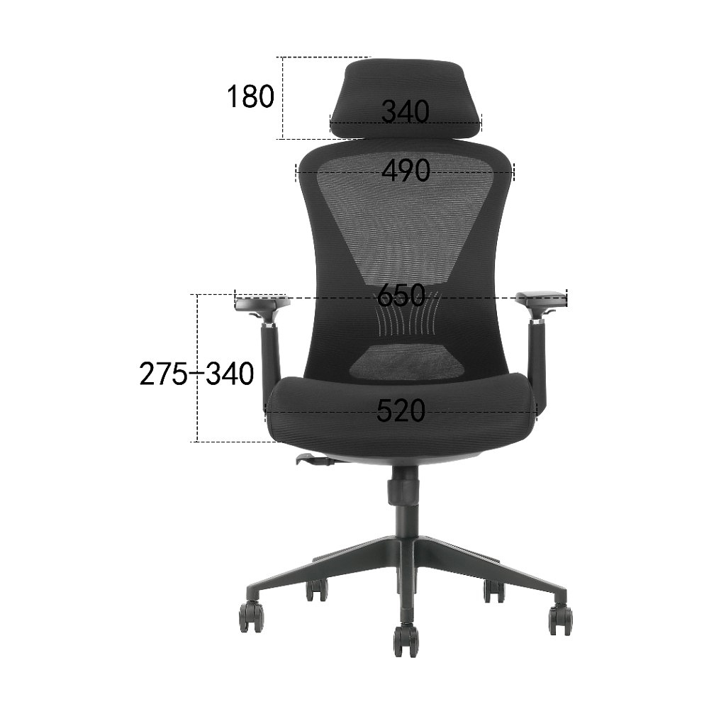 Кресло для руководителя EVOLUTION "OFFICE COMFORT", ткань, сетка, пластик, черный - 9