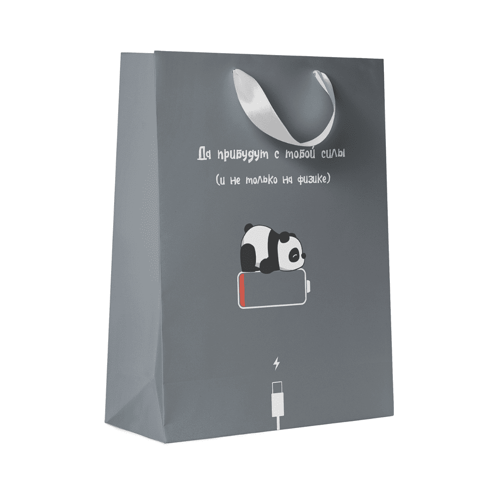 Пакет бумажный подарочный "Утки/Панды", 18х22.7х10 см, ассорти