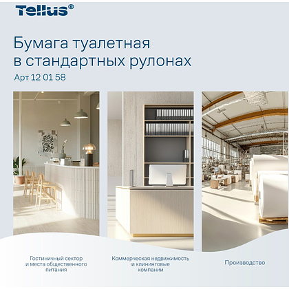 Бумага туалетная Tellus Комфорт, TP4, 4 рулона, 23 м., 2 слоя - 13
