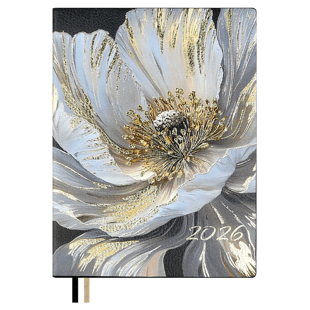 Ежедневник датированный "Белый мак", А6, 352 страницы, белый, 2026