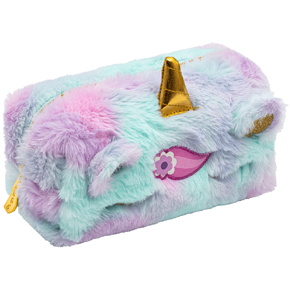 Пенал "Fluffy Unicorn", 1 отделение, голубой
