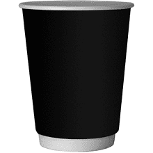 Стакан картонный, 300 мл, 20 шт, 2 слоя, черный