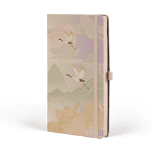 Блокнот "Roji heron", А5, 96 листов, линейка, на резинке, розовый