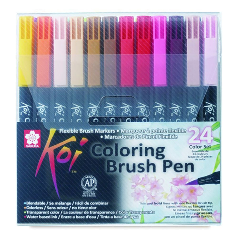 Набор маркеров акварельных "Koi Color Brush", 24 цвета