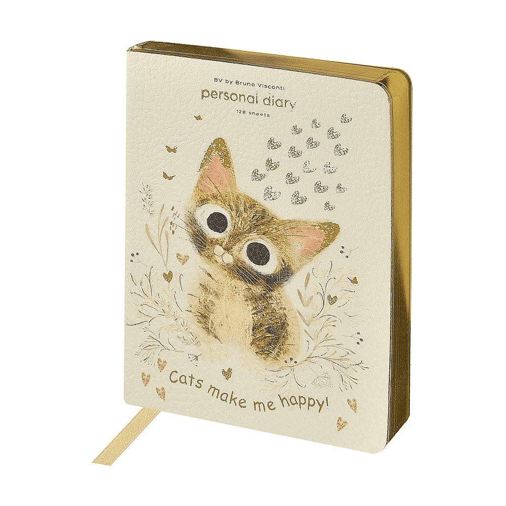 Набор ежедневник недатированный "Love me.Милый котик", А6, кожзам. + ручка  - 3