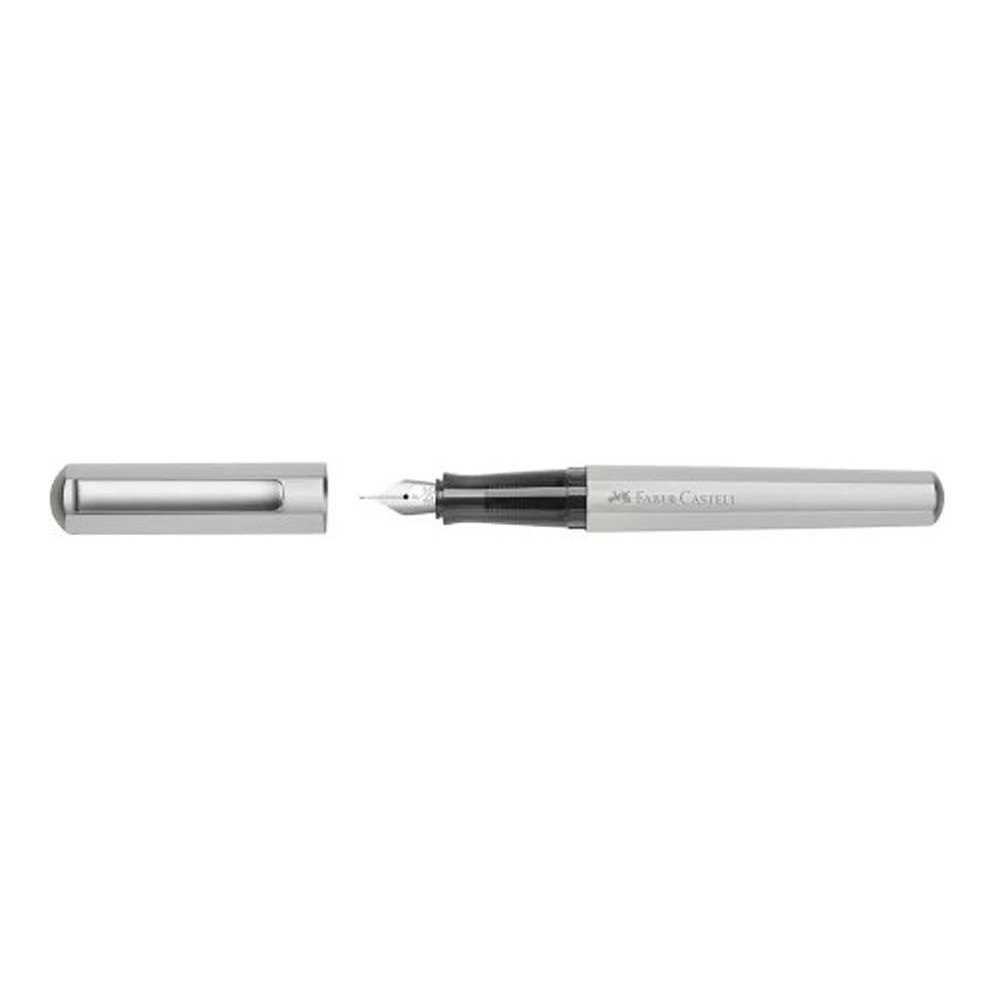 Ручка перьевая "Hexo Silver", F, матовый серебристый, патрон черный - 3