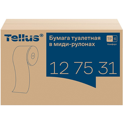 Бумага туалетная Tellus Комфорт T6, в миди-рулонах 100 м, 2 слоя - 3
