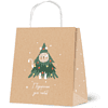 Пакет бумажный подарочный "Christmas Kraft", 16*18*8 см, ассорти - 4