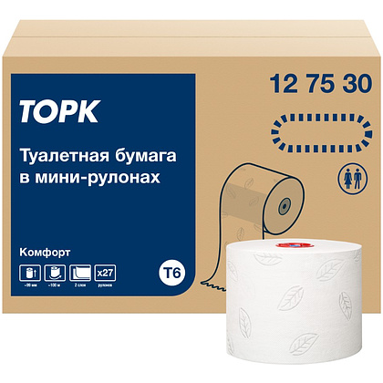 Бумага туалетная ТОРК Комфорт Т6, 100 м, 2 слоя (127530)