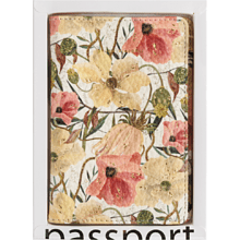 Обложка для паспорта "Flora. Цветочная страсть", кожзам., белый, желтый