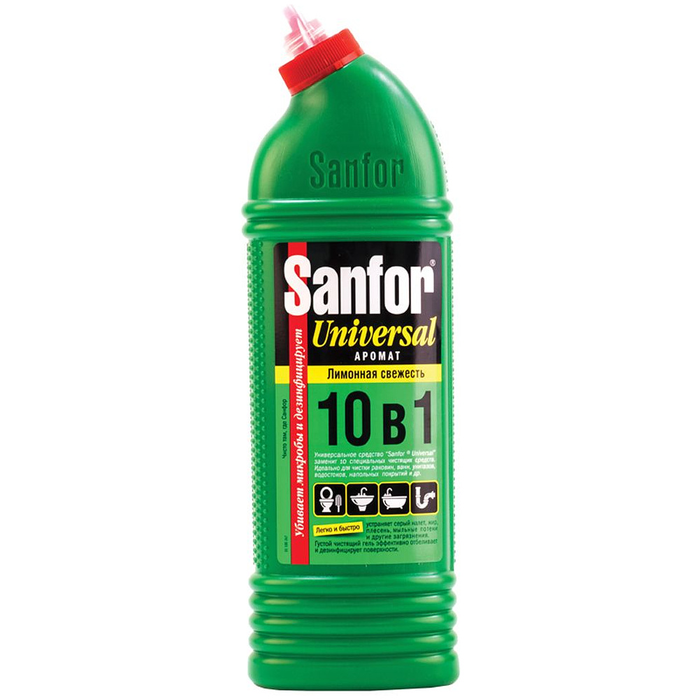 Средство чистящее для сантехники "Sanfor Универсал Лимонная свежесть", 1000 мл