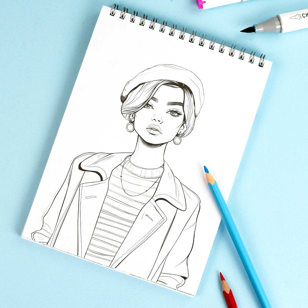 Раскраска "Создай образ.. Весна в париже" - 9