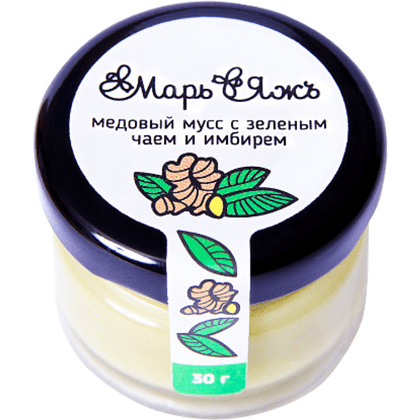 Медовый мусс "МарьЯжъ" с зелёным чаем и имбирём, 30 гр 