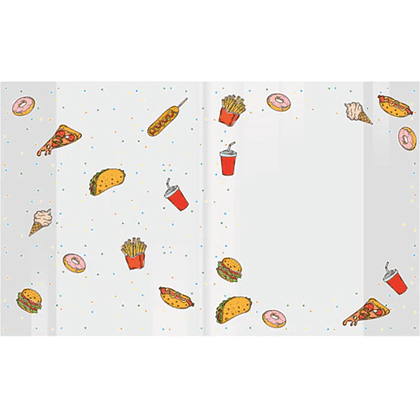 Обложка для тетрадей "FOOD", А5, 21х35 см., 10 штук, 110 мкм., прозрачный