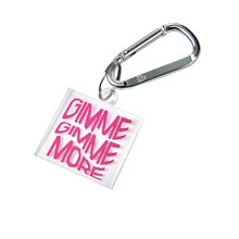 Брелок с карабином «Gimme more», прозрачный с печатью 