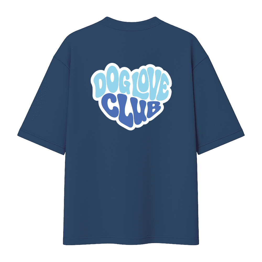 Футболка унисекс "Пудель. Dog love club", XS-S, хлопок, оверсайз, джинсовый - 2