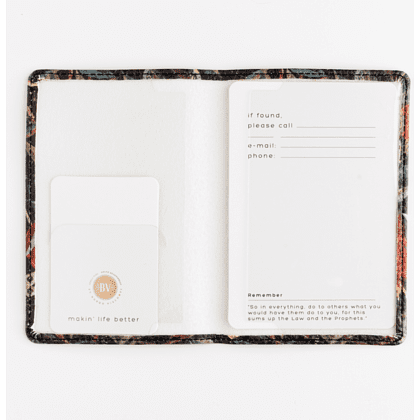 Обложка для паспорта "Flora. Гранат", кожзам., черный, красный - 3