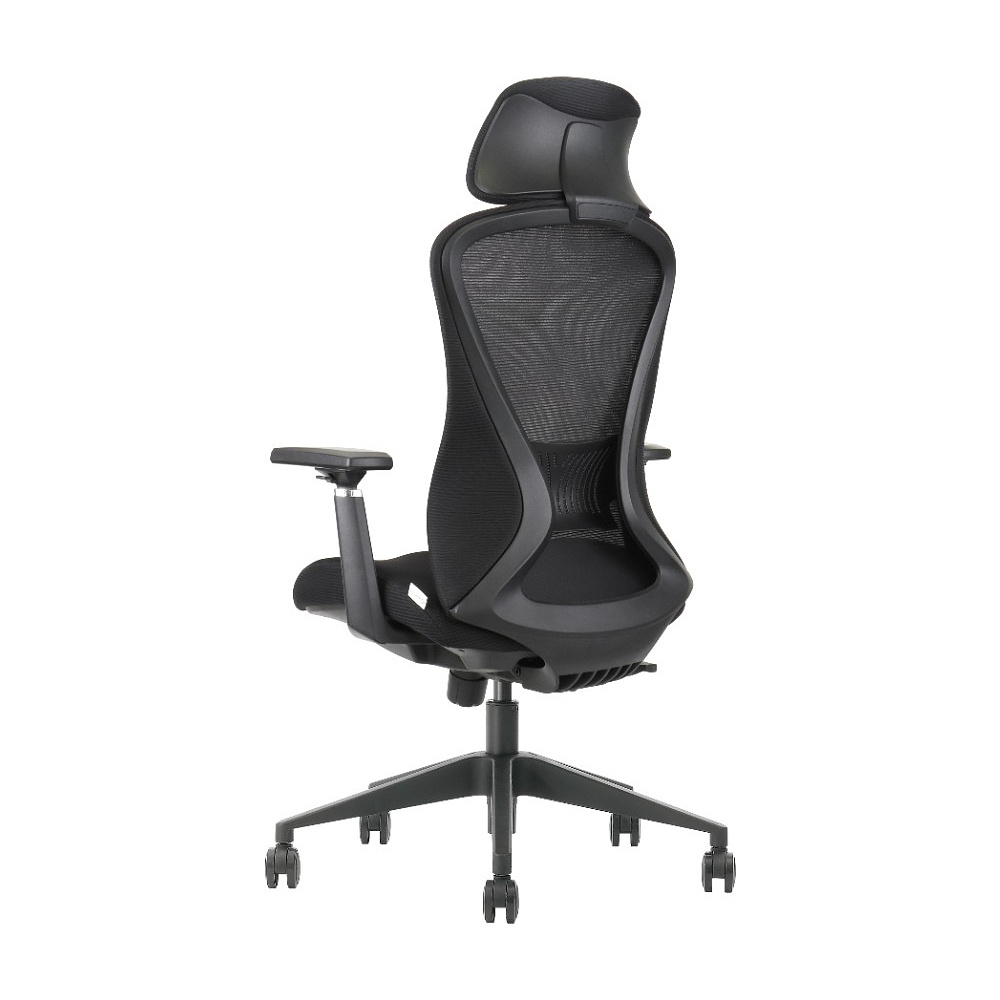 Кресло для руководителя EVOLUTION "OFFICE COMFORT", ткань, сетка, пластик, черный - 5