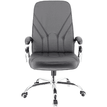 Кресло для руководителя Everprof "Komo Chrome", экокожа, хром, черный